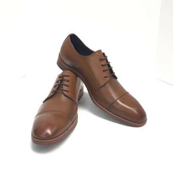 Asher Green Men's Genuine Leather Tan Dress Shoes